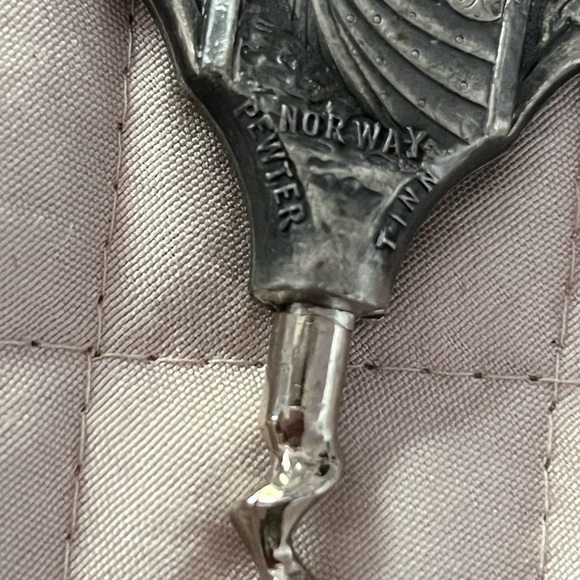 TINN Pewter Norway Corkscrew - Picture 2 of 3